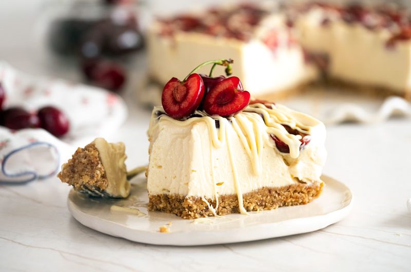 Cheesecake fría de chocolate blanco